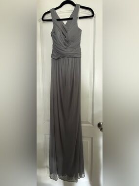 david's bridal grey bridesmaid dress Bridesmaid David's Bridal Mother Of The Bride Short Dresses David's Bridal Pewter Floor-Length Bridesmaid Dresses